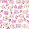 Cats. Kids cartoon vector background. Cute seamless pattern with pretty kittens.
